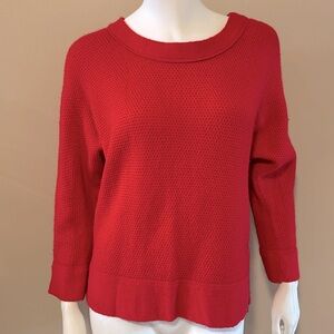 AnnTaylor Loft Long Length Sleeves Christmas red Sweater Size L w/ zipper
